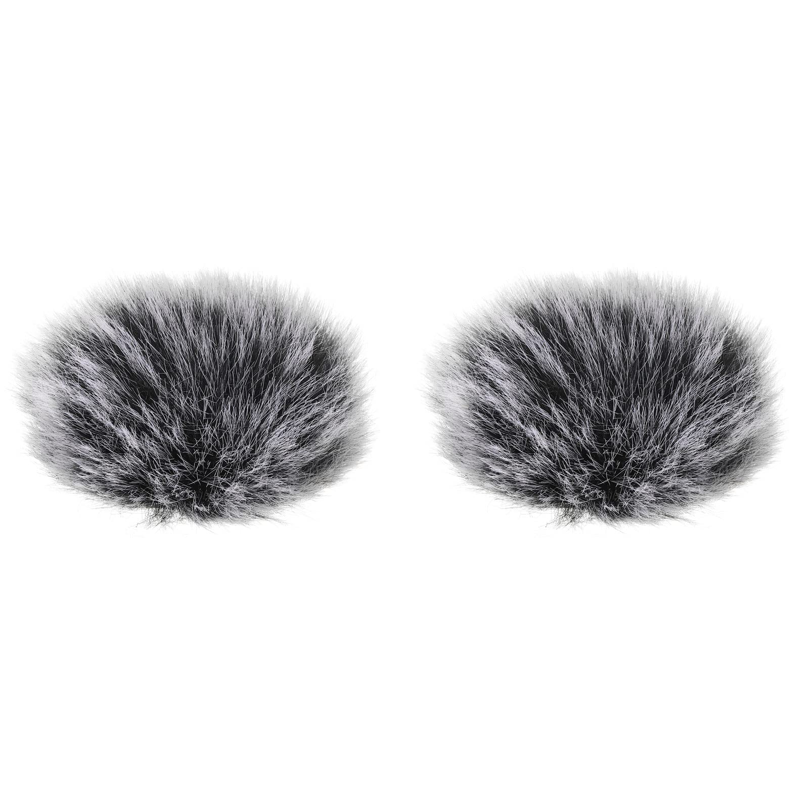PATIKIL Furry Microphone Windscreen 6mm x 60mm Mic Cover Windshield for Indoor Outdoor Microphone Black White 2 Pack