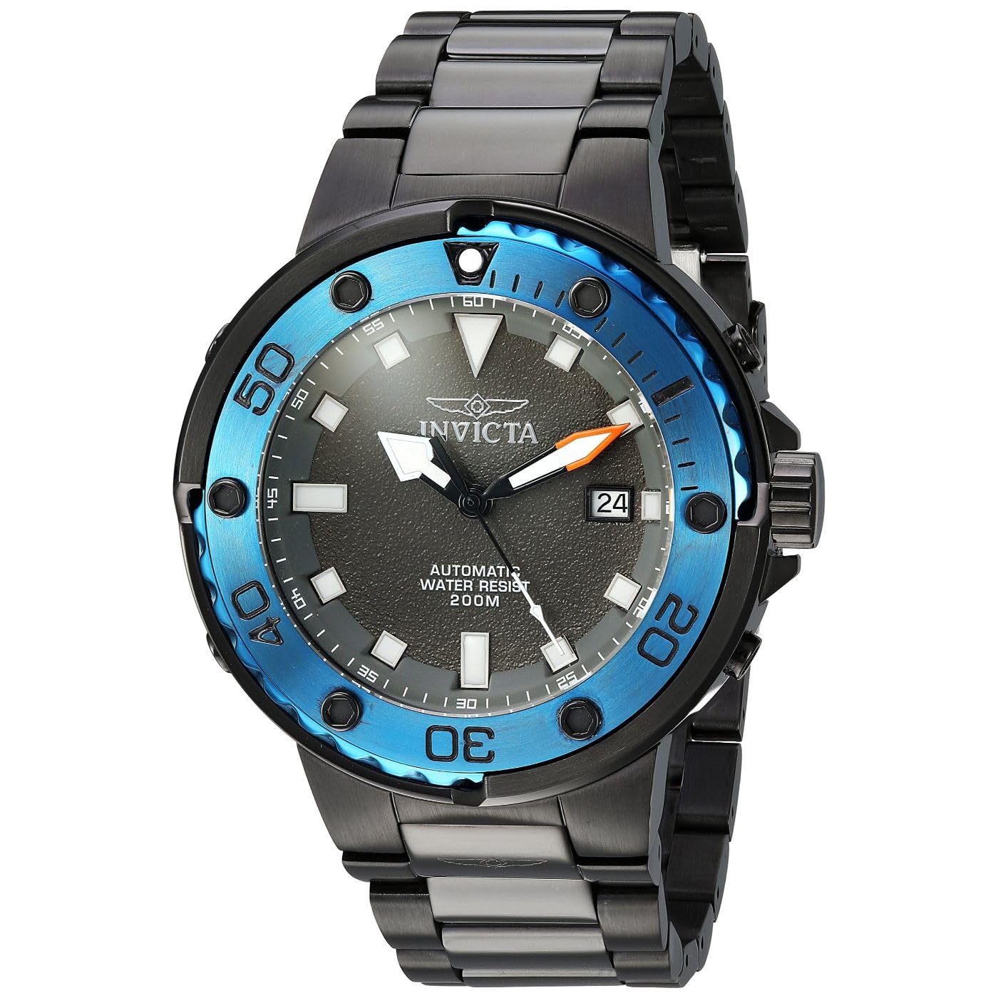Invicta Pro Diver 24466 Men's Watch - Waterproof - Analogue - Automatic Movement - stainless steel with grey dial - 49mm