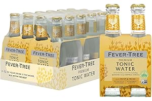 FEVER-TREE Fever Tree Indian Tonic Water - Premium Quality Mixer - Refreshing Beverage for Cocktails & Mocktails. Naturally Sourced Ingredients, No Artificial Sweeteners or Colors - 200 ML Bottles - Pack of 24