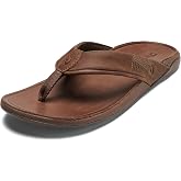 OluKai Tuahine Men's Waterproof Leather Sandals, Versatile Beach Flip Flops | Arch Support &amp; Comfort Fit, Lightweight &amp; Durable, Enhanced Grip &amp; Traction