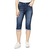 Angels Forever Young Sculpt 17" Capri for Women Figure Enhancing Stretch Denim, Mid-Rise