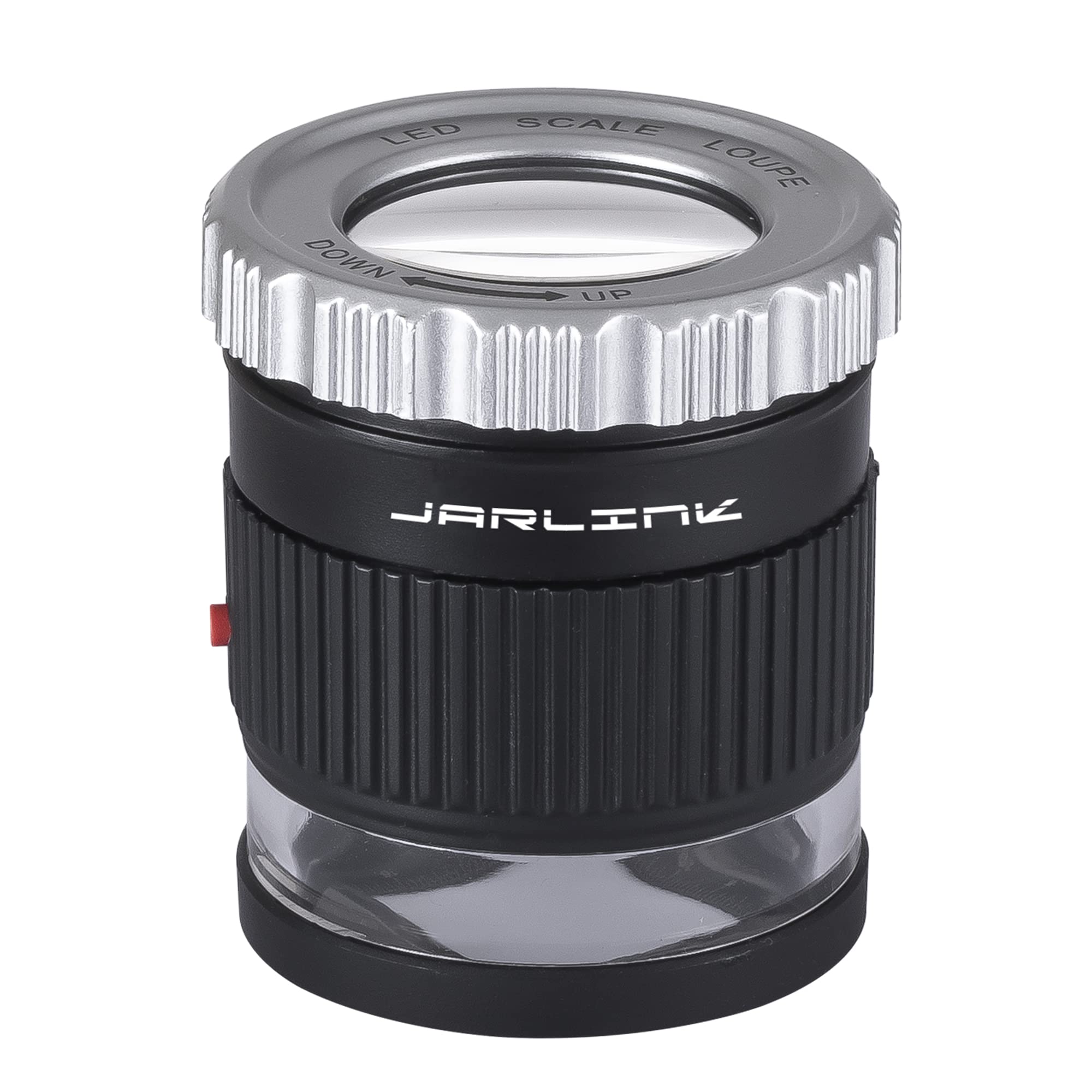 Photo 1 of JARLINK 30X Jewelers Loupe, Adjustable Focal Length Magnifier with 3 LED Light for Gems, Jewelry, Coins, Stamps, etc (Black)