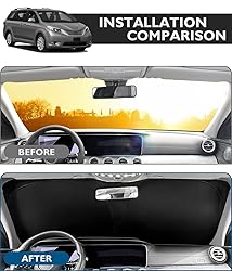 BIBLOZ Car Windshield Sun Shade for Toyota Sienna