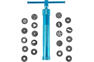 YAMHOHO Stainless Steel Clay Extruder Sugar Paste Extruder Cake Fondant Decorating Tool Set Ceramics & Pottery Clay Extruders Mixers & Presses (Blue)