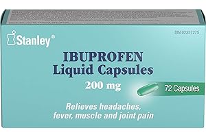 Stanley Pharmaceuticals Ibuprofen, Relieves Headaches, Fever, Muscle and Joint Pain, 200mg, 72 Liquid Capsules
