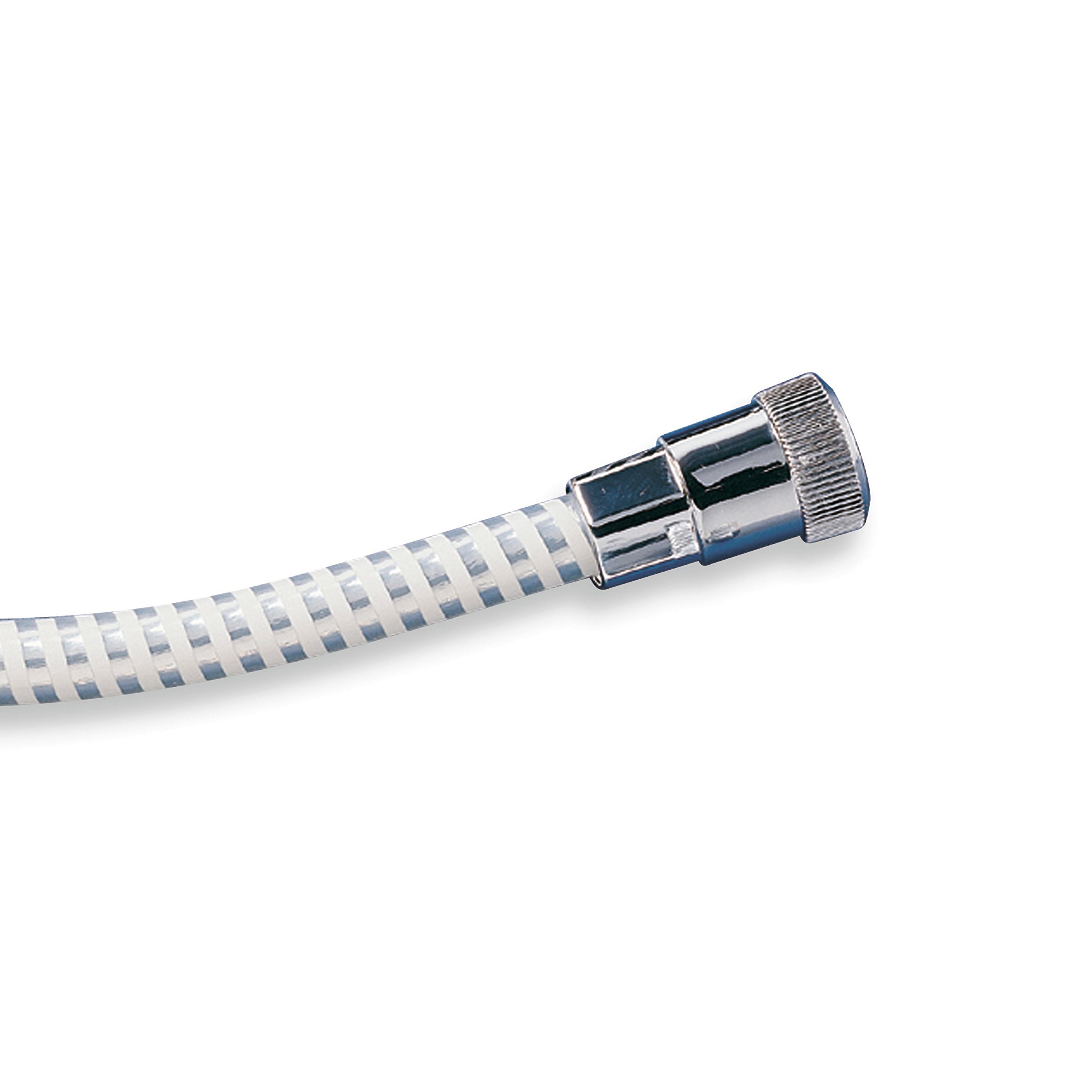 Tatay Reinforced Loop Shower Hose, 2M, PVC Flexo, Universal Thread G 1/2", 5 Year Warranty. Chrome White