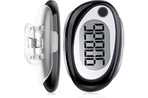 AMIR 3D Pedometer for Walking, Simple Step Counter, Removable Clip & Adjustable Strap Pocket Pedometer for Walking Outdoor Activities Fitness Tracker, Accurate Step Counter for Men Women Kids