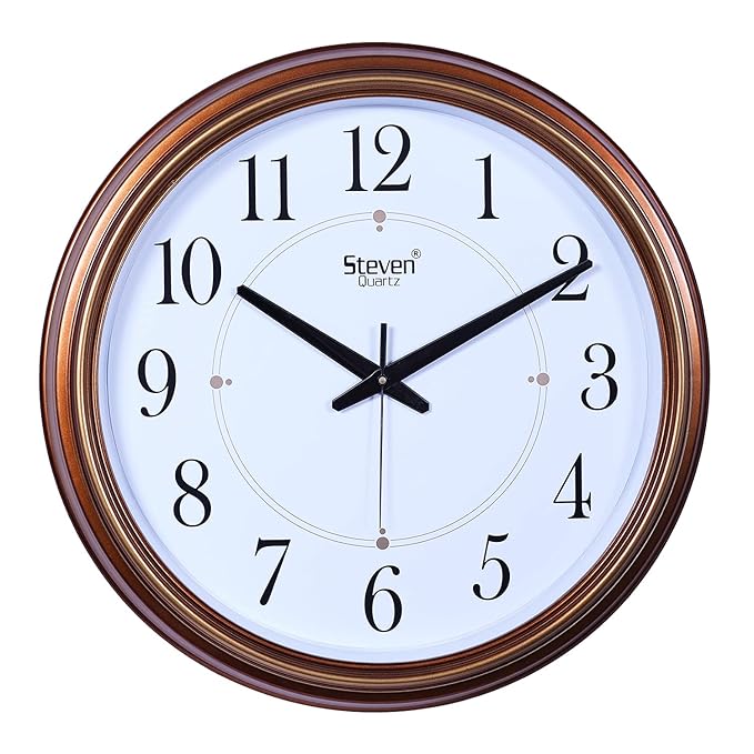 Buy Steven Quartz Elegant Round Wall Clock with No Ticking Sound for