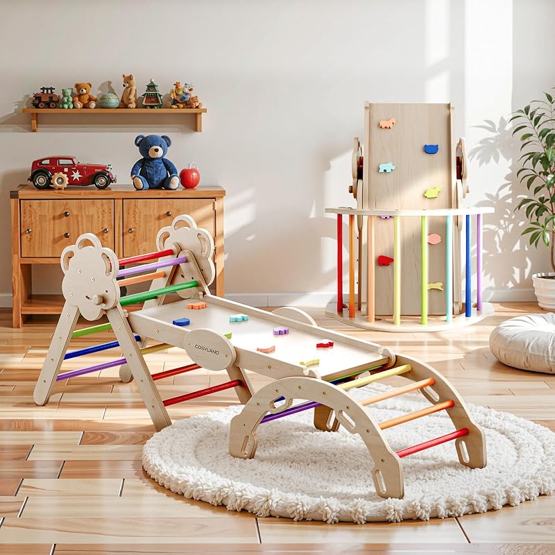 8 en 1 Triángulo de Escalada Montessori con Arco y Rampa