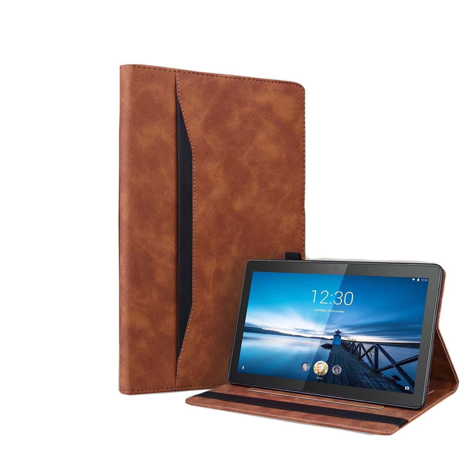 Rosbtib Case for iPad 6th/ 5th Generation iPad 9.7 Case 2018/2017, Protective Case Skin-Feel Leather Stand Cover Smart Wallet Case with Pen Holder Card Slot for iPad Air 2 iPad Air, Brown