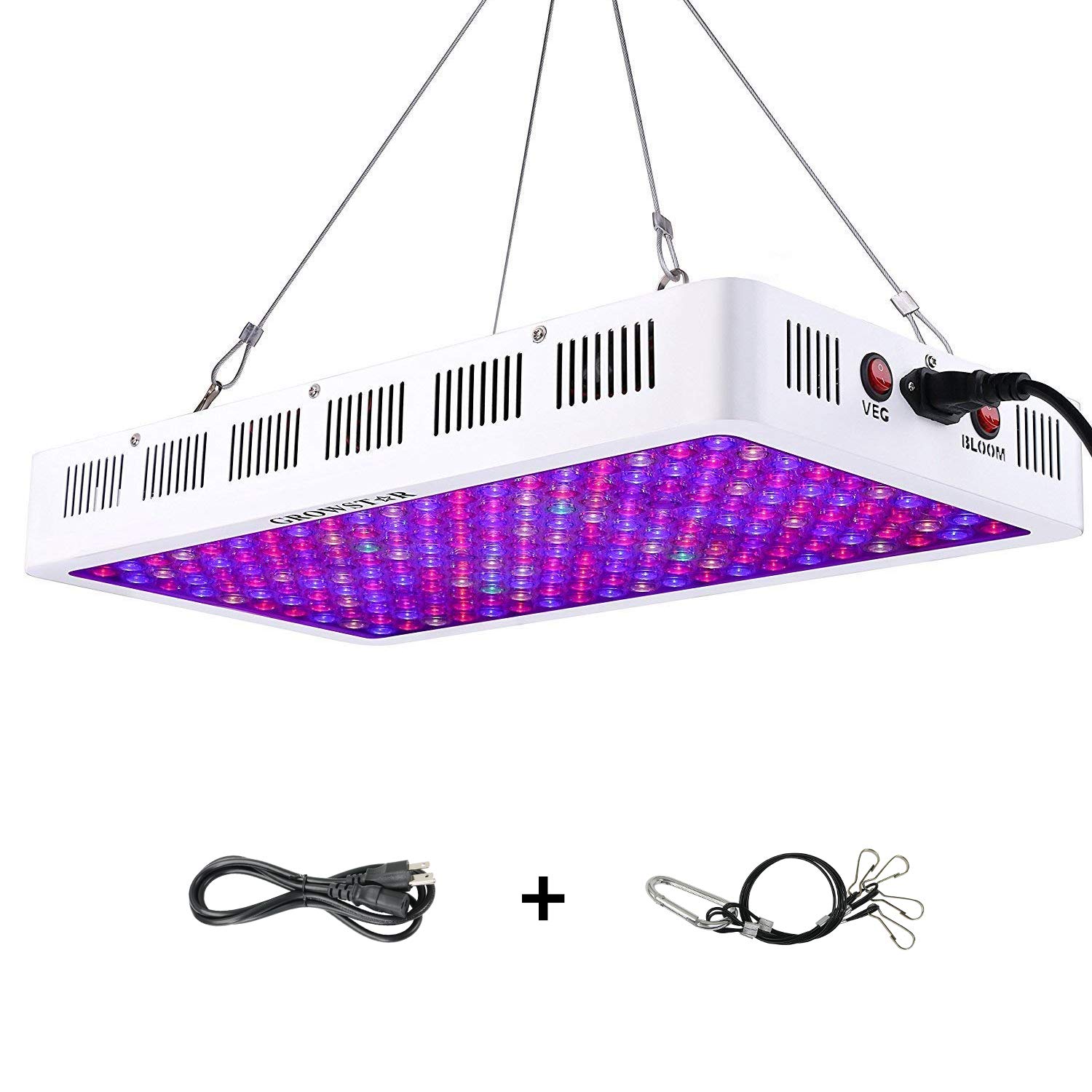 Growstar 1000w LED grow light along with an optical lens