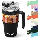 Tronco 32oz Glass Tumbler with Straw and