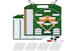 Magnetic Baseball Lineup Board, 47pcs Professional Softball & Baseball Lineup Board for Dugout, Double-Sided Dry Erase Coachi