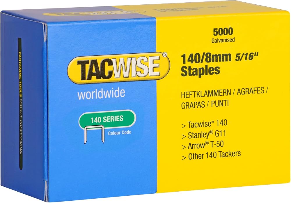 Tacwise 0341 Type 140/8mm Heavy Duty Galvanised Staples Pack 5000