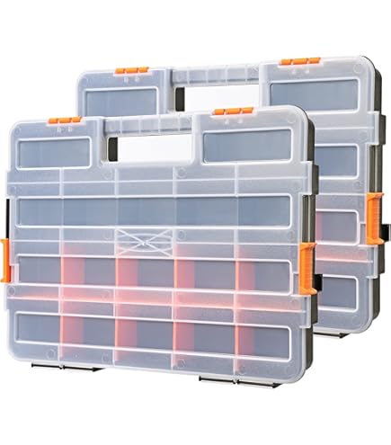 BLACK+DECKER Plastic Organizer Box With Dividers - 22-Compartment, 2-Pack, Screw & Craft Storage