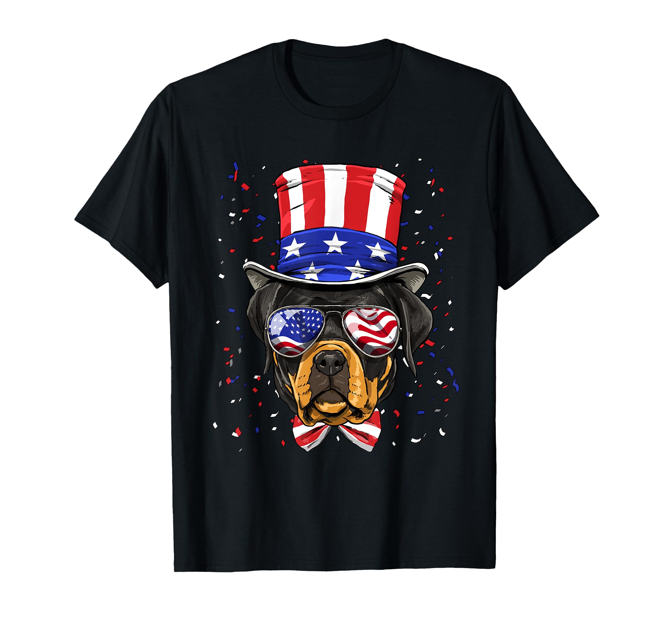 Rottweiler 4th of July American Dog USA Flag T-Shirt