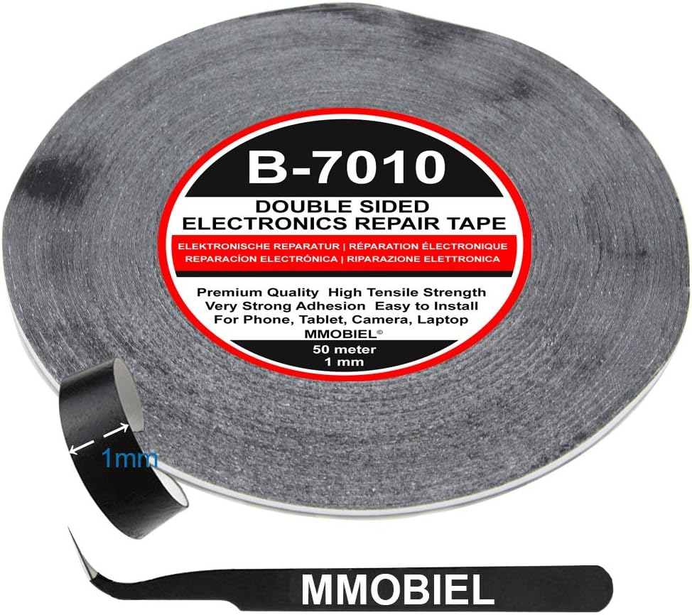 MMOBIEL Double Sided Adhesive Tape 1mm 50m Roll (164ft) Black Ultra Thin Mounting Tape for LCD Screen Repair Smartphone Tablet Laptop Glass Fix - Image 3