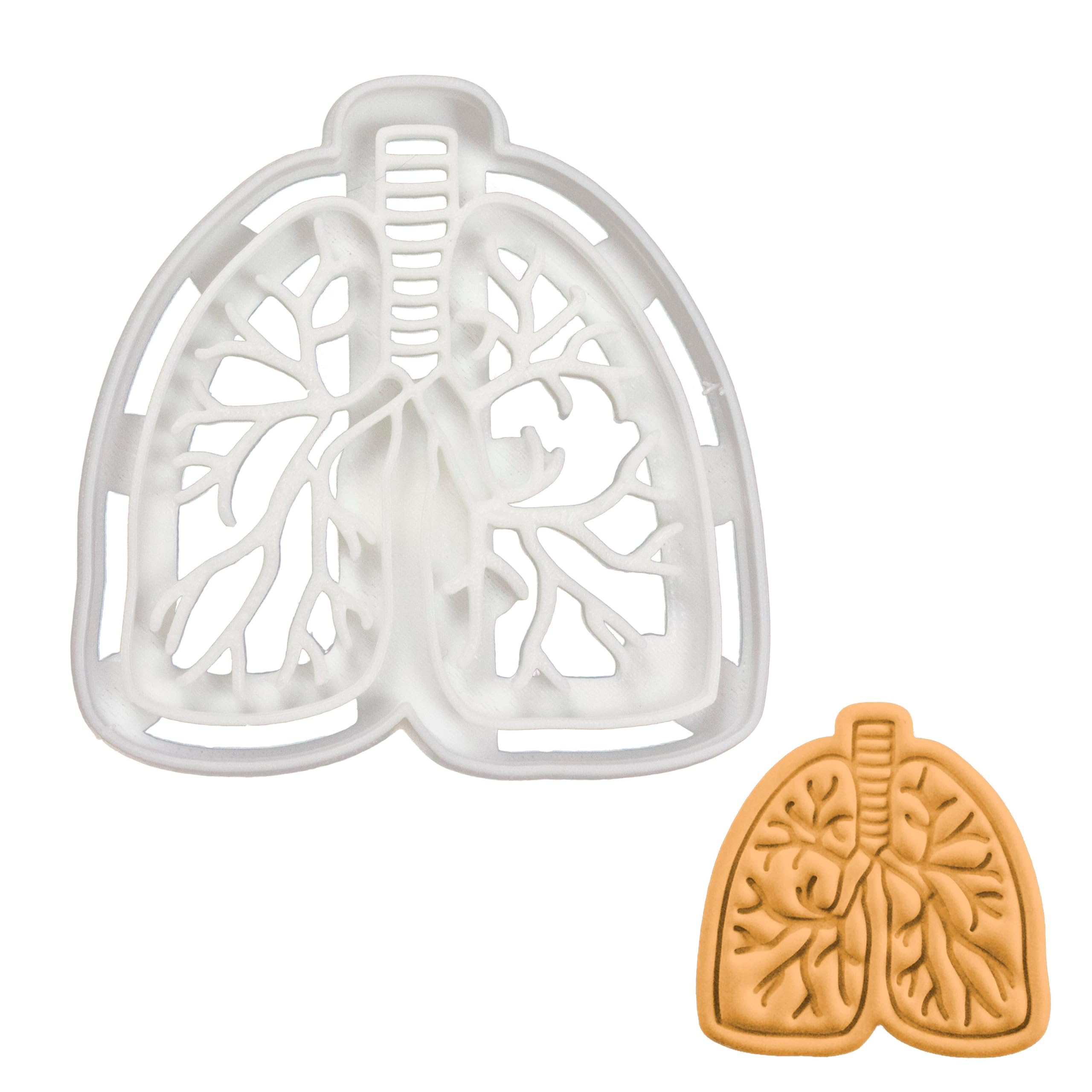 BAKERLOGY Anatomical Lungs Cookie Cutter - Detailed Biscuit Cutter Design for Baking and Crafts, Ideal on Fondant, Dough, Clay