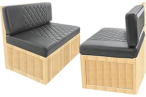 Attliahome RV Dinette Cushions,2 Sets of PU Leather Replacement Camper Cushions Includes 2 Booth Seats and 2 Backrests for RV,Camper,Trailer Bed (Dark Gray,36")