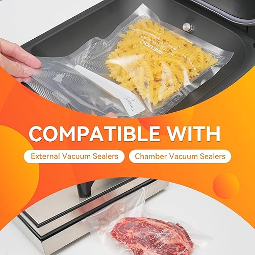 Wevac Pint × 10 Inch, 200 Count, Vacuum Sealer Bags Food Saver