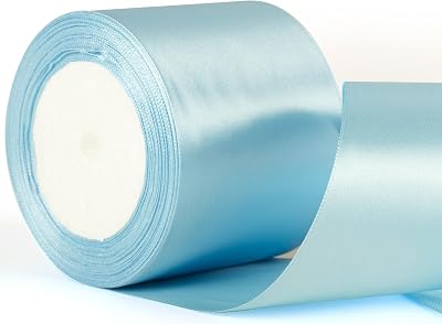 YAAVAAW Baby Blue Ribbon 22m x 75mm Satin Wedding Car Gift Craft