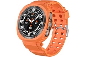 Juaupepo Rugged Case Band Compatible with Samsung Galaxy Watch Ultra 47mm, Men Women Durable TPU Sport Strap Protective Cases/Cover Protector Drop-Proof Shockproof for Galaxy Watch 7 Ultra