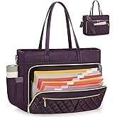 RAINSMORE Teacher Tote Bag 15.6 Inch Laptop Bag for Women Work Bag with Large Cup Holder Nurse Bag Computer Tote Handbag