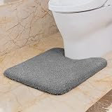 Non Slip Toilet Mat 50x60cm U Shape Dark Gray Thick Microfiber