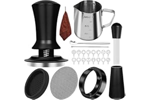 Y-Step 25 PCS Espresso Accessories Kit, Espresso Tamper Kit Coffee Tamper Set, 51mm Espresso Tamper with Spring Loaded Calibrated, 51mm Espresso Puck Screen and Dosing Funnel, WDT Tool, Latte Art Kit