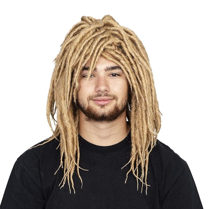 Dreadlock Dreads Bob Marley Rasta Wig Dirty Blonde Costume Mens