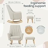 Tutti Bambini Jonah Baby Rocking Chair with Foot Stool Pebble Grey view 5