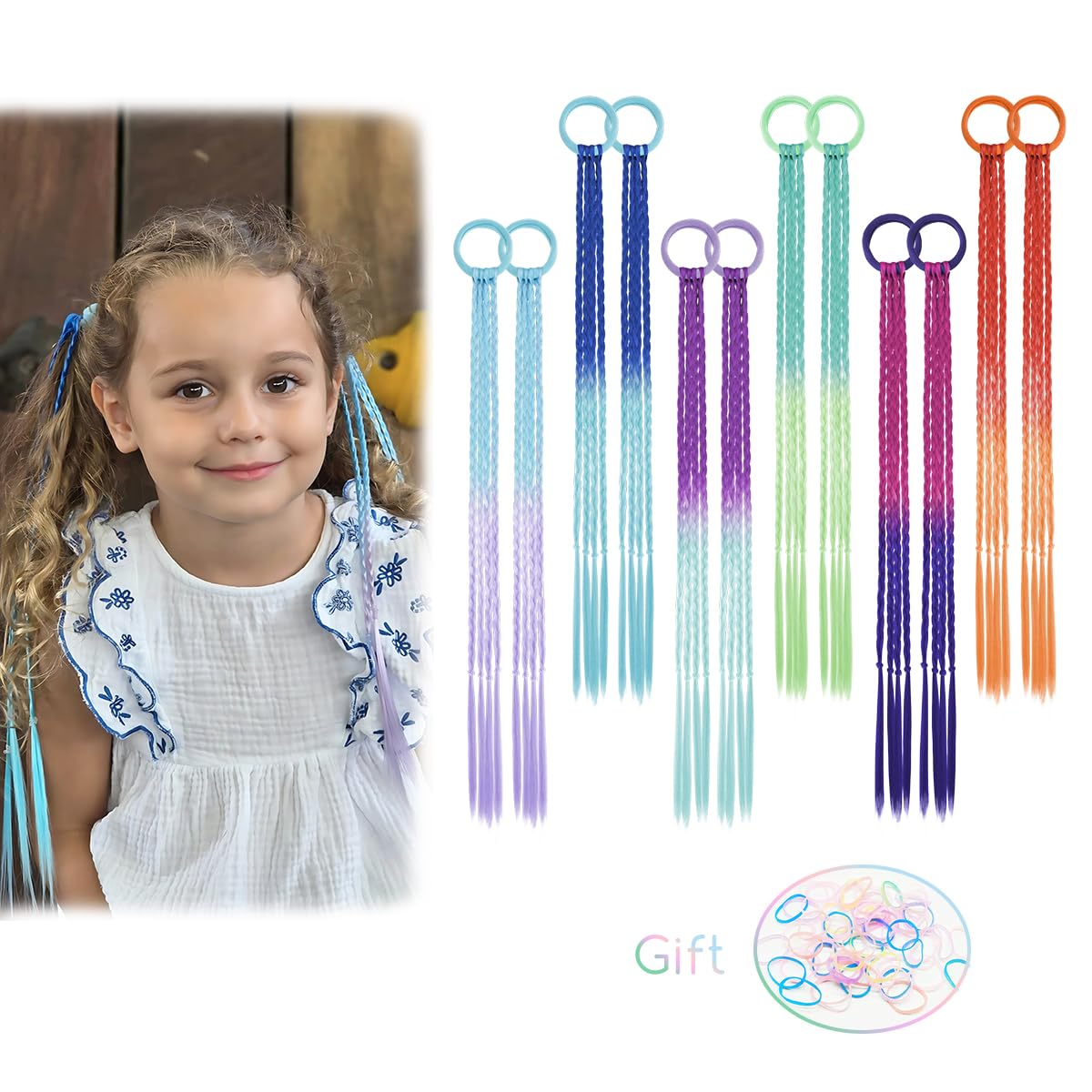 Dreamlover Braiding Hair for Girls, Hair Braids for Kids, Childrens Hair Accessories for Christmas Gifts, 12 Pieces