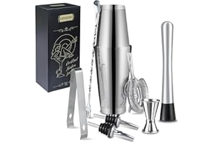 Boston Cocktail Shaker Set|8pcs Cocktail Making Set Stainless Steel Shakers|Bartender Kit Bar Tool Set with Strainer, Pourers