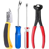 Upholstery Staple Remover Tack Puller Nail Remover Tool Set Nail Puller Plier, Staple Puller, Tack Lifter, Fastener Remover, for Furniture Floor Wall Wooden Case Car Photo Frame (4 pcs)
