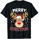 Merry Christmas Reindeer Xmas Family Men Women Kids T-Shirt