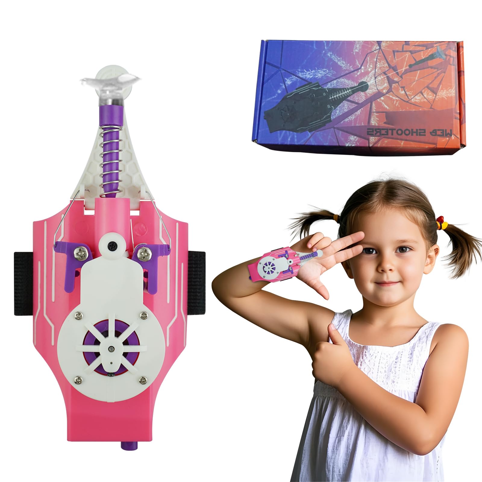 SUIZU Spider Web Shooter, Usb Rechargeable Rope Launcher, Superhero Wrist Playset, Perfect For Indoor And Outdoor Adventures