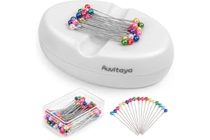 Auvitaya Magnetic Pin Holder, Pin Cushions for Sewing, Strong Magnet Pincushion, Cute Compact Needle Organizer, Bobby Pin Holder, Paper Clip Holder for Quilting, Sewing Accessories Magnetic Pin Dish