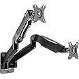 AVLT Dual 17"-32" Monitor Wall Mount fits Two 19.8 lbs Flat/Curved Computer Monitor Full Motion Height Swivel Tilt Rotation Adjustable Monitor Arm - VESA/Cable Management