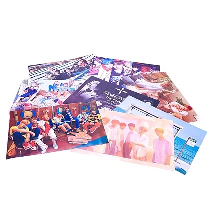 Bellenne 8 Stück BTS Bangtan Boys Poster, Jungkook / Jimin / V / Suga / Jin / J-Hope / Rap Monster Fanartikel Wanddekoration 
