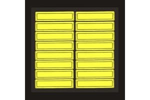 MYHARDHATSTICKERS SmartSign Yellow Retro Reflective Hard Hat Stickers - 1" x 4", Pack of 16, Durable Helmet Stickers for Construction & Safety, High Visibility Helmet Strips, Fire Helmet Decals, Strong Adhesive