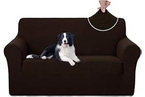 U-NICE HOME Loveseat Cover Stretch Couch Cover Sofa Cover Sofa Slipcover Furniture Protector for 2 Cushion Couch Sofa Pet Friendly(Loveseat, Chocolate)