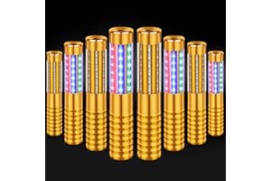TTLYUGN 8 Pieces RGB LED Strobe Baton Light Rechargeable Bottle Service Sparklers Stick Reusable Champagne Bottle Handheld LED for Club Stage Nightclub Party Concert Event Bar Outdoor - Gold