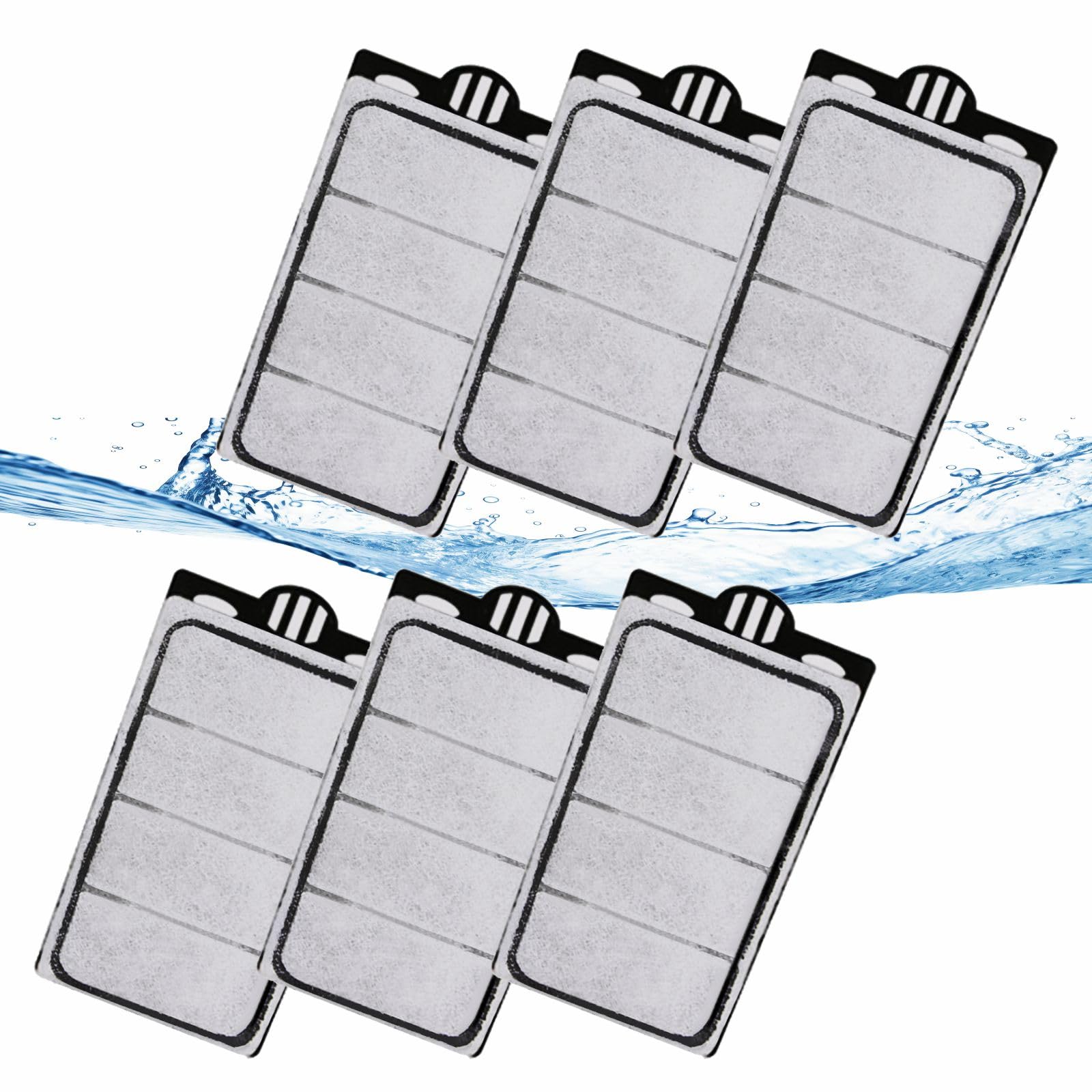 Photo 1 of GOZILLA 6 Pack Auqarium Filter Cartridges, 3-Layer Auqarium Filters Replacement Plates, Turtle Tank Filter Sponges with Activated Carbon, Suitable for 3.5W 74GPH Low-Water Filters.
