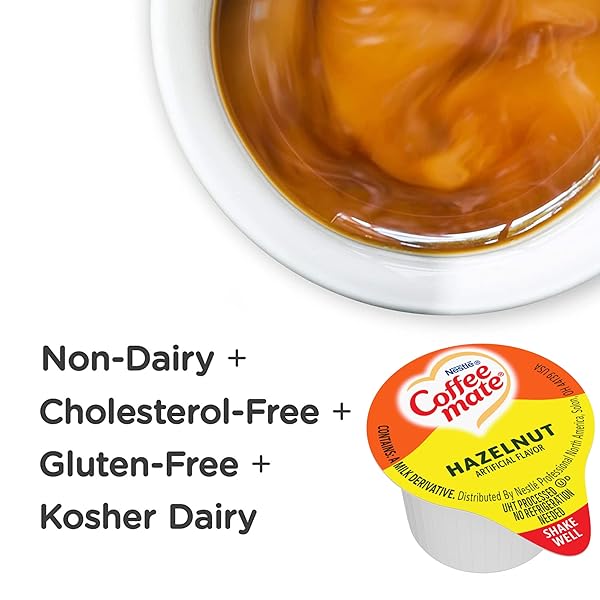 NESTLE COFFEE MATE LIQUID COFFEE CREAMER SINGLES, HAZELNUT, 50 CT BOX