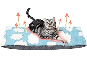 MEOWOOU Self Warming Cat Mat Cloud Self Heating Cat Dog Bed 28" x 18" Thermal Cat Mat Extra Warm Pet Pad for Indoor and Outdoor Large Kittens Small Puppy Pets with Washable Removable Cover XL