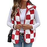 SHEWIN Womens Fleece Vest Casual Sleeveless Jacket Lightweight Outerwear Vests with Pockets Womens Fall Fashion 2025