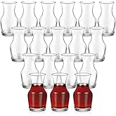 Remagr 18 Pack Single Serving Wine Carafe Glass Small Mini Carafe Individual Wine Refill Decanter for Dinner Parties Tastings Bars Restaurants (6.5 oz)