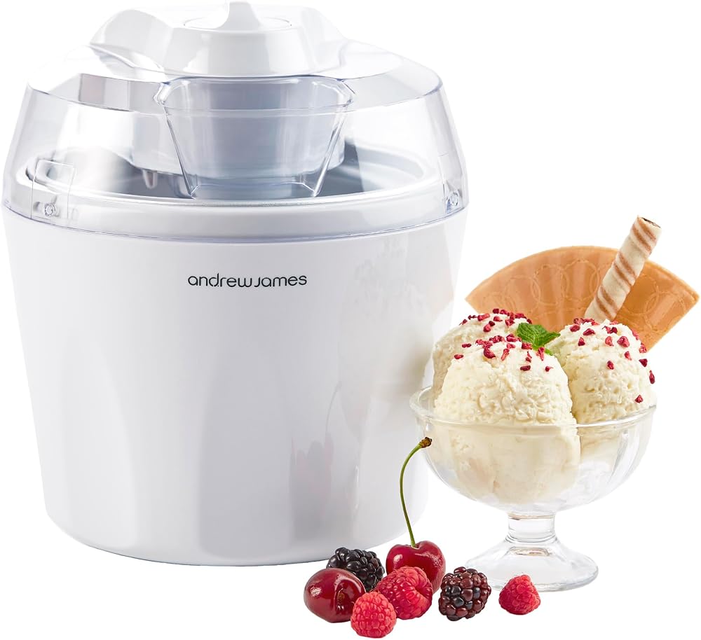 Andrew James Ice Cream Maker 1.5L – Home Frozen Desserts White