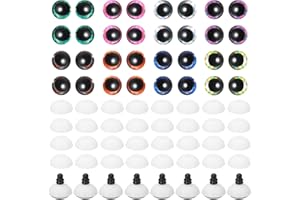PATIKIL 12mm Flash Safety Eyes, 48 Pcs Moon Doll Eyes Realistic Colorful Crocheting for Decor Crochet Accessories Dolls Craft