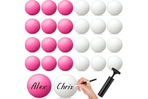 Simgoing 24 Pack Mini Volleyball Bulk, 4 Inch Pink and White Small Volleyball, Inflatable Balls with Pump End of Season Gifts for Carnival Reward, Players Team Gift